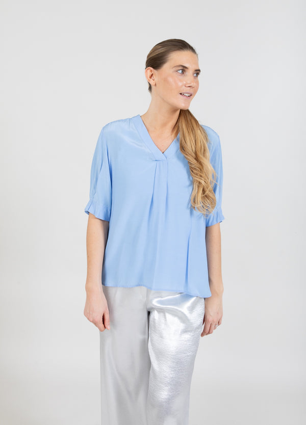 Coster Copenhagen KORTMOUWIG OVERHEMD MET STRIJKVRIJ Shirt/Blouse Bright sky blue - 503