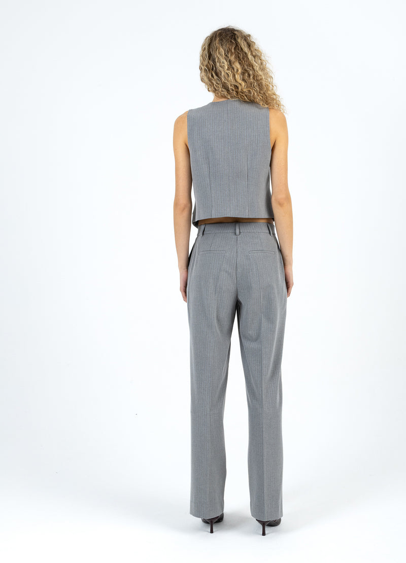 Coster Copenhagen KOSTUUMBROEK - PETRA PASVORM Pants Mist grey pin stripe - 175