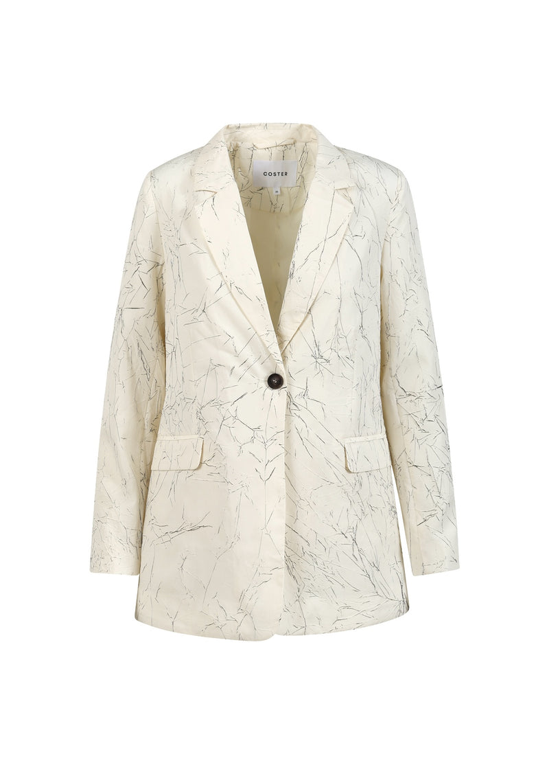 Coster Copenhagen KREUKELIG JASJE Blazer Creme / black - 177