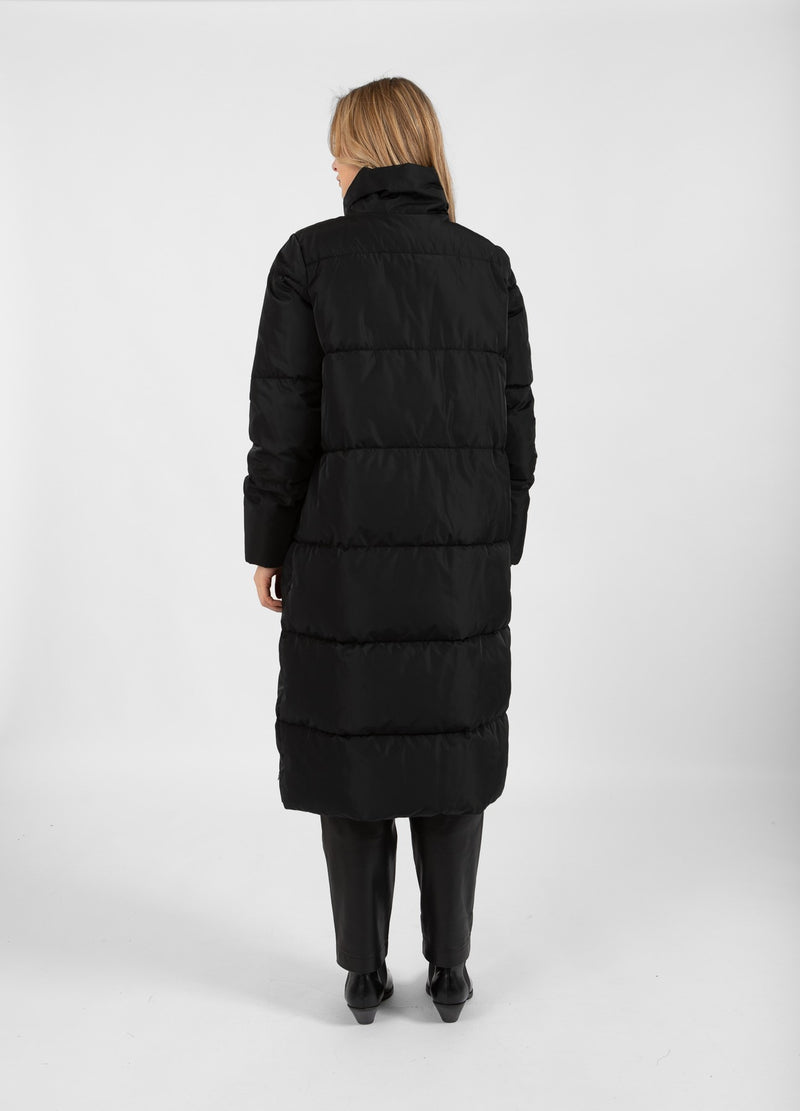 Coster Copenhagen LANGE GEWATTEERDE JAS Outerwear Black - 100