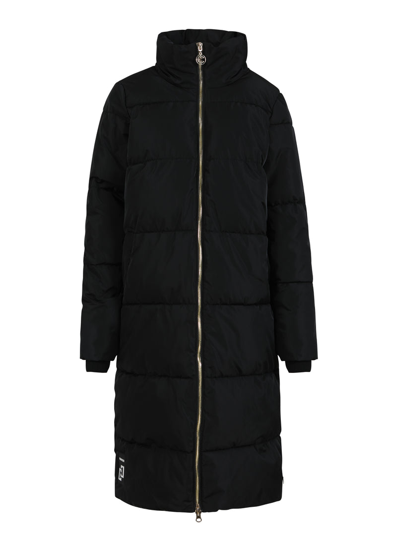 Coster Copenhagen LANGE GEWATTEERDE JAS Outerwear Black - 100