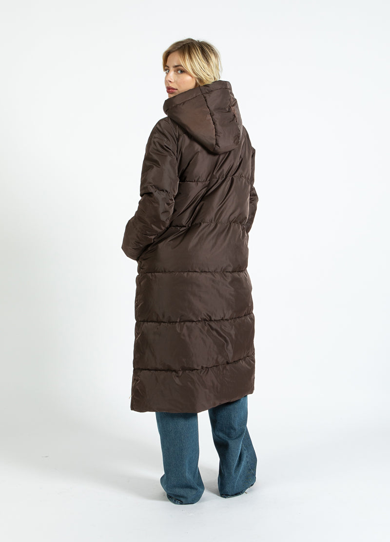 Coster Copenhagen LANGE GEWATTEERDE JAS Outerwear Dark Brown - 335