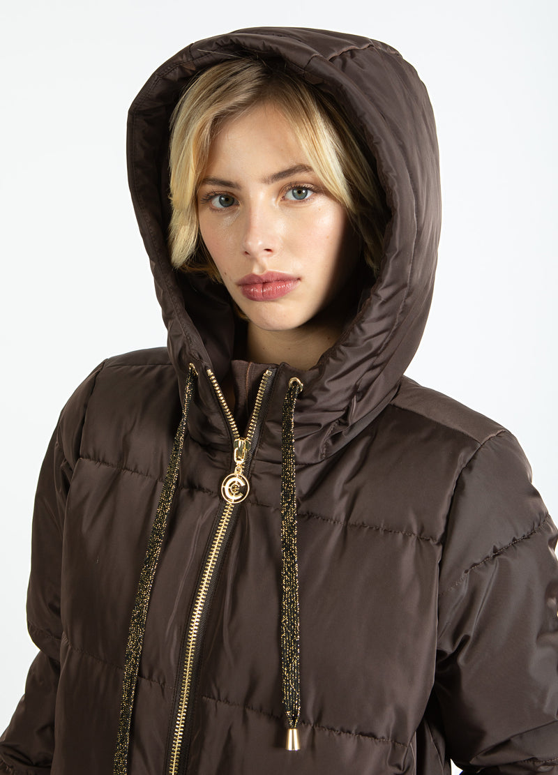 Coster Copenhagen LANGE GEWATTEERDE JAS Outerwear Dark Brown - 335