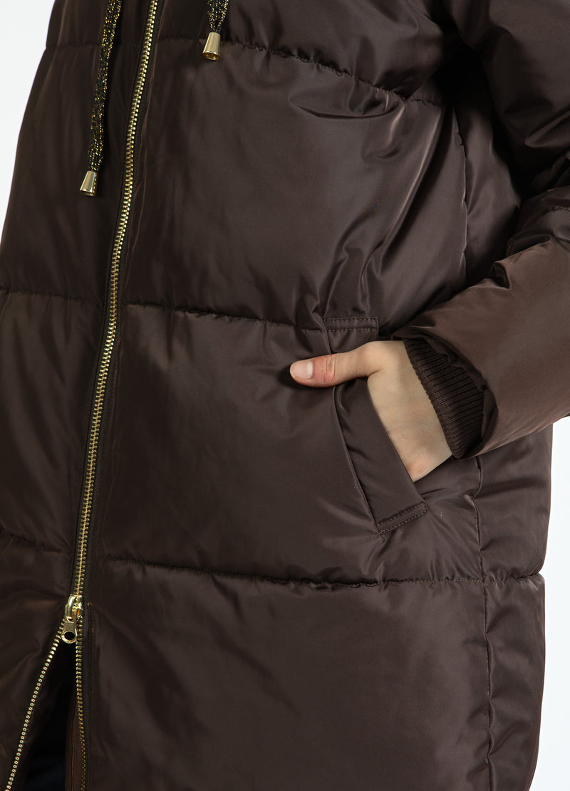 Coster Copenhagen LANGE GEWATTEERDE JAS Outerwear Dark Brown - 335