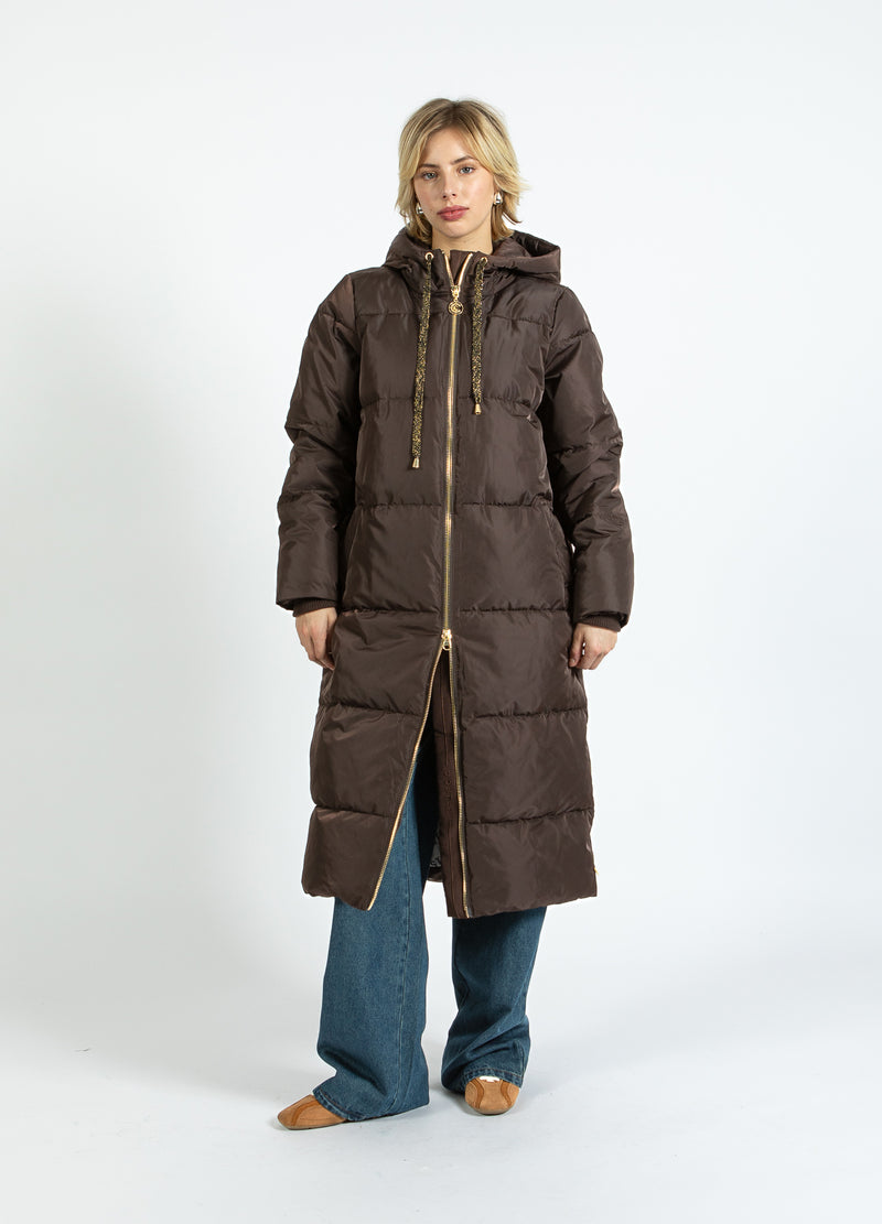 Coster Copenhagen LANGE GEWATTEERDE JAS Outerwear Dark Brown - 335
