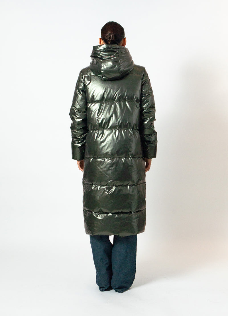 Coster Copenhagen LANGE GEWATTEERDE JAS Outerwear Metallic army - 417