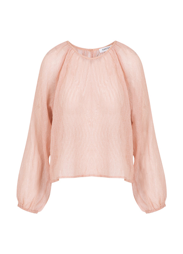 Coster Copenhagen LANGE MOUWEN BLOUSE MET TRANSPARANTE GLANS Shirt/Blouse Papaya - 727