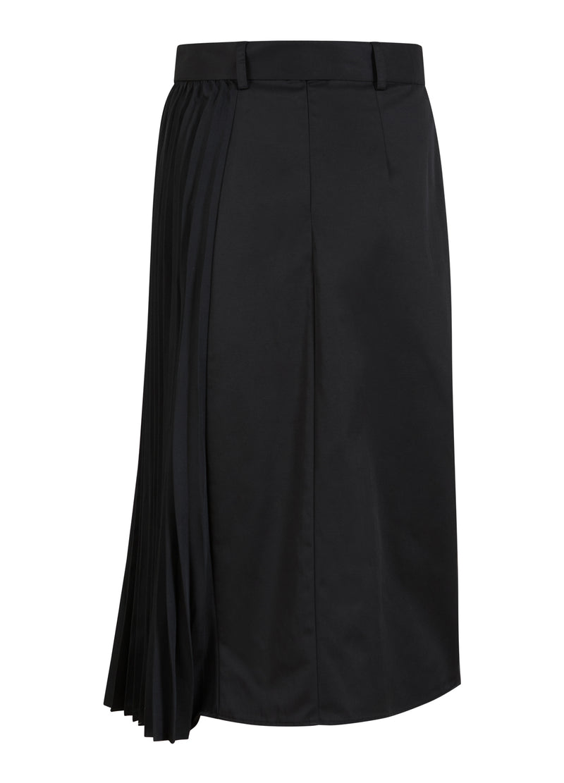 Coster Copenhagen LANGE ROK MET RIEM EN PLISSÉ Skirt Black - 100