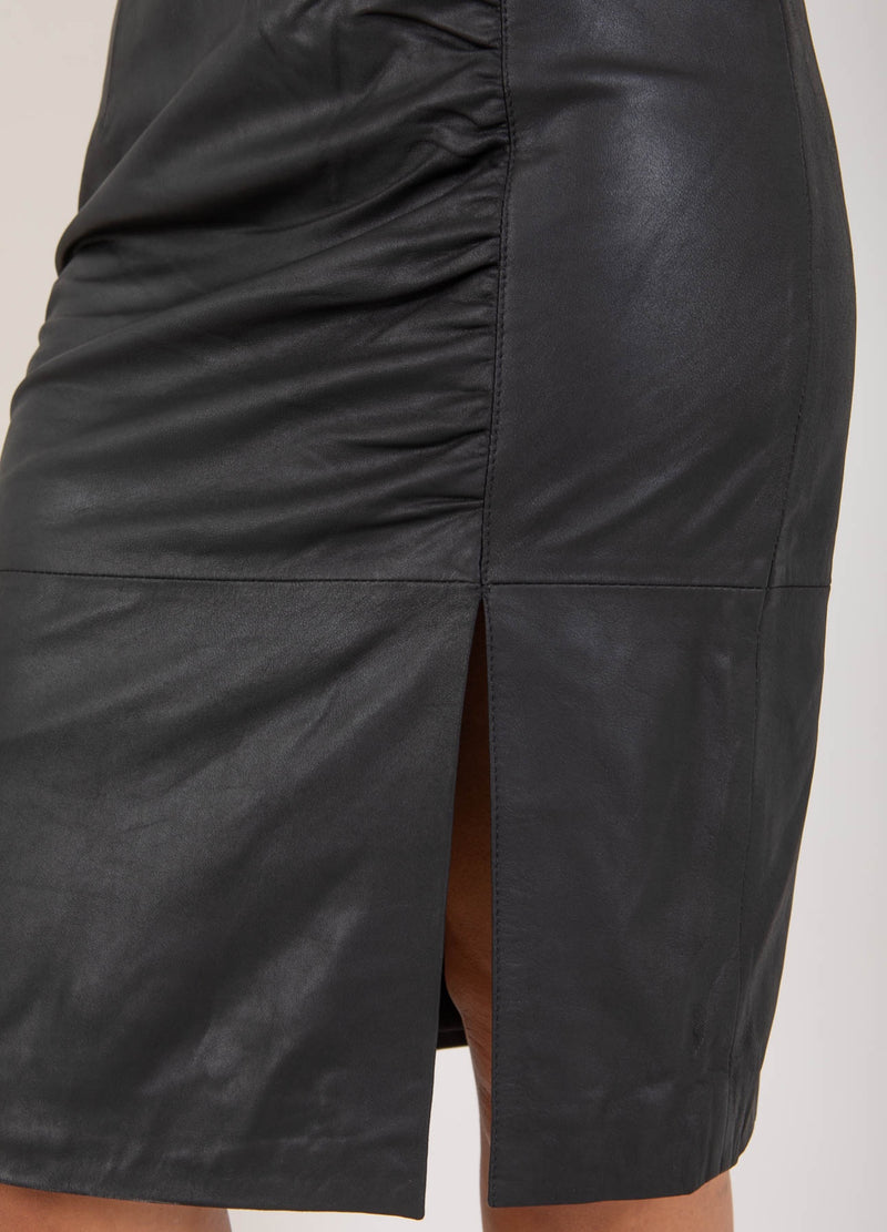 Coster Copenhagen LEREN PENNEN ROK Skirt Black - 100