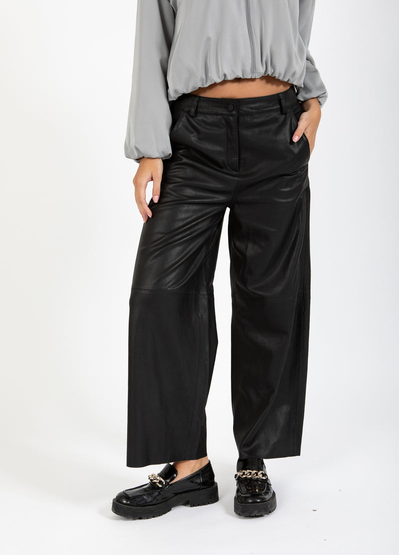 Coster Copenhagen LEREN BROEK - PETRA PASVORM Pants Black - 100