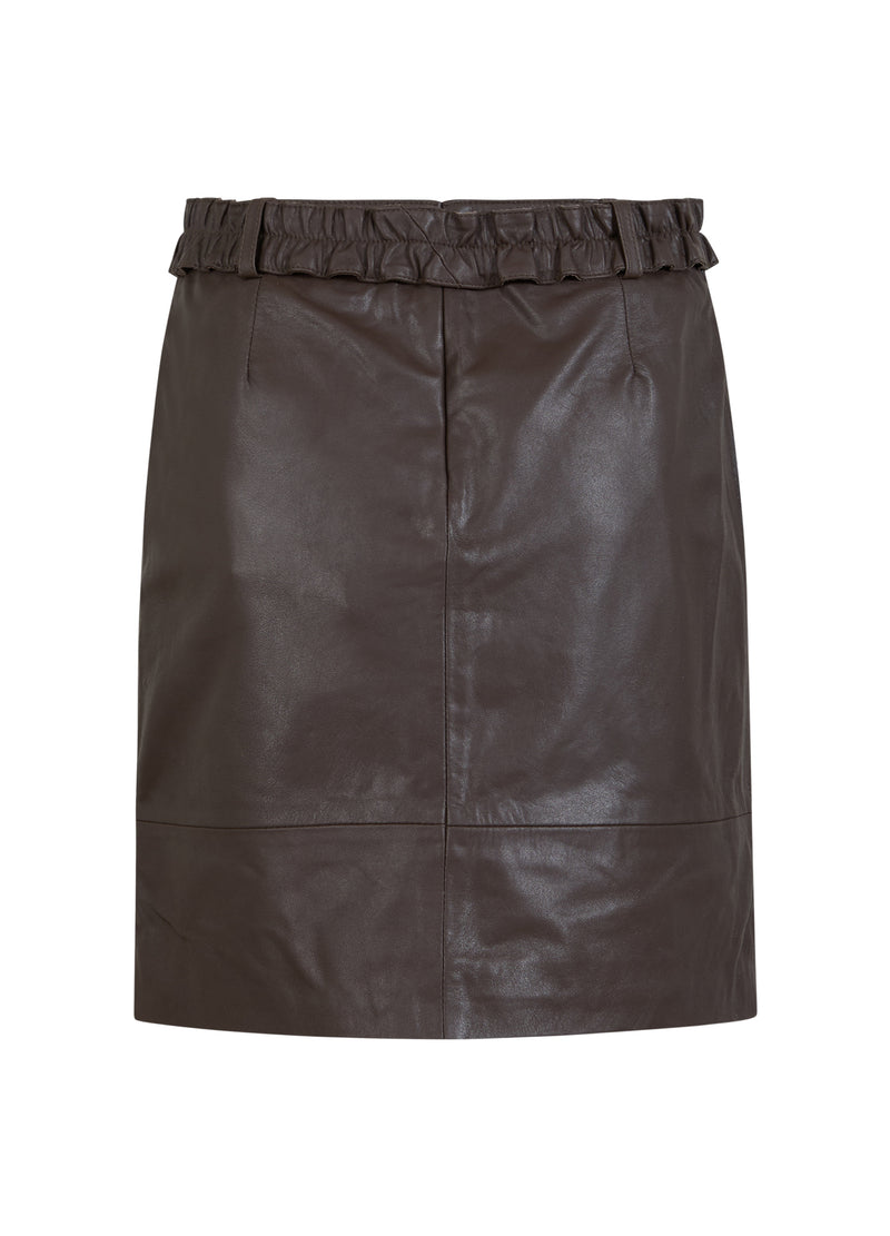 Coster Copenhagen LEREN ROK Skirt Dark Brown - 335