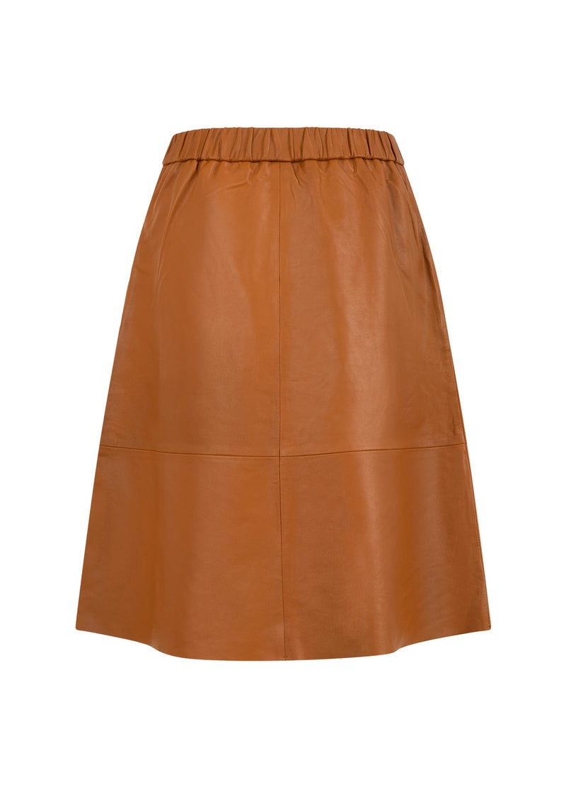 Coster Copenhagen LEREN ROK Skirt Cognac brown - 397