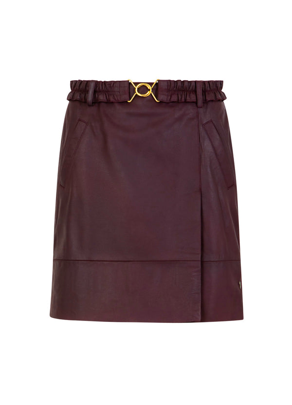 Coster Copenhagen LEREN ROK Skirt Bordeaux - 653