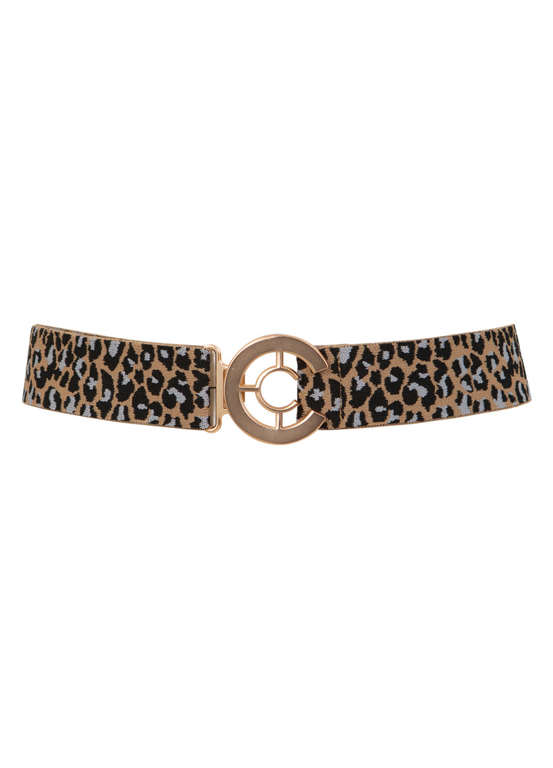 Coster Copenhagen LOGOGORDEL MET PRINT Accessories Leo print sand - 277 (gold buckle)