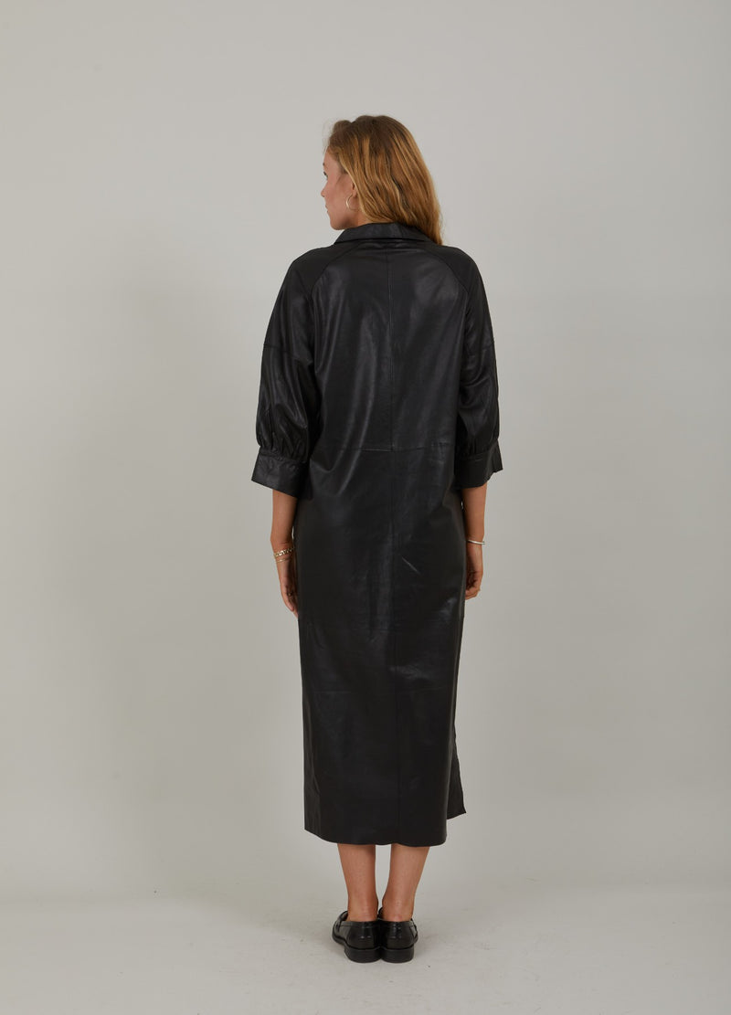 Coster Copenhagen  LONG LEATHER DRESS Dress Black - 100