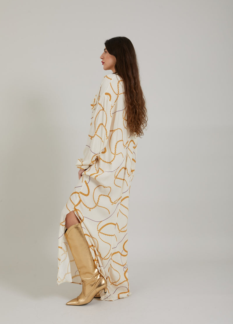 Coster Copenhagen LONG SHIRT DRESS W. CHAIN PRINT Dress Chain print - 906