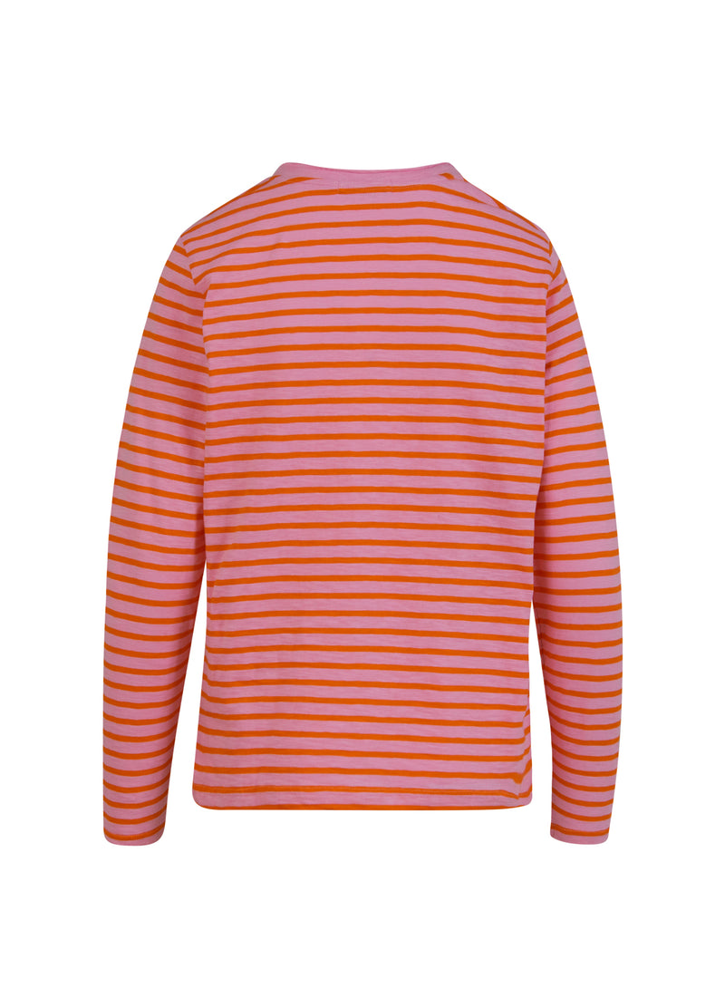 Coster Copenhagen  LANGE T-SHIRT MET STREPEN T-Shirt Baby pink/mandarin stripe - 666