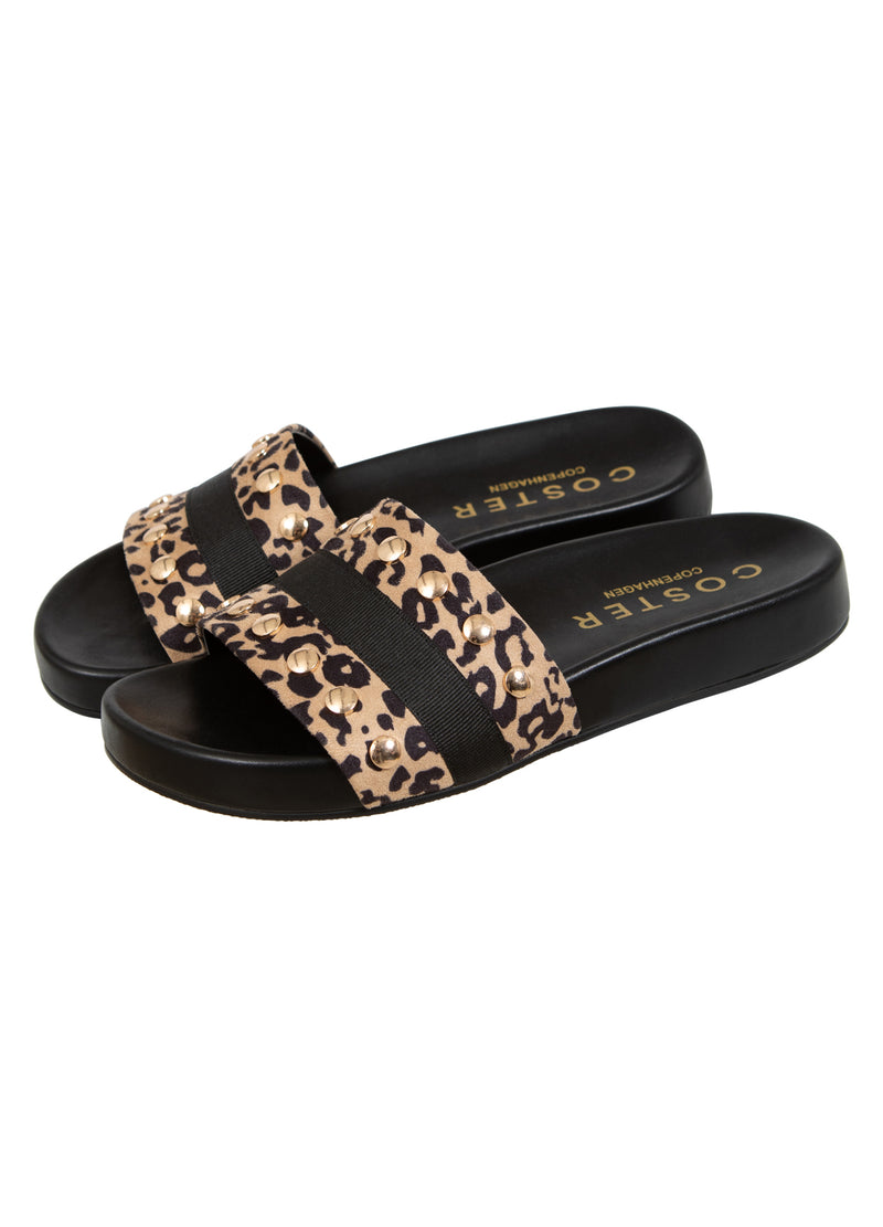 Coster Copenhagen LUIPAARD PANTOFFELS Accessories Black/leo print - 927