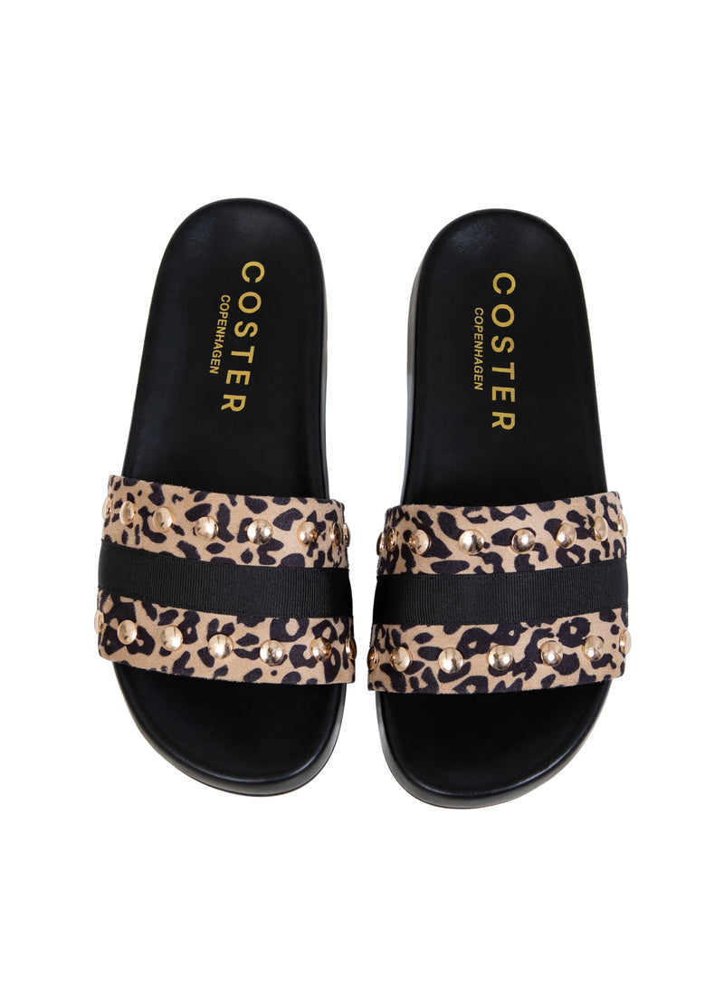 Coster Copenhagen LUIPAARD PANTOFFELS Accessories Black/leo print - 927