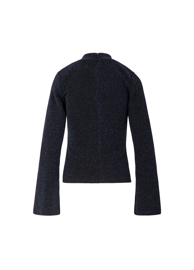 Coster Copenhagen LUREX BLOUSE MET BREDE MANCHETTEN Shirt/Blouse Eclipse blue - 555