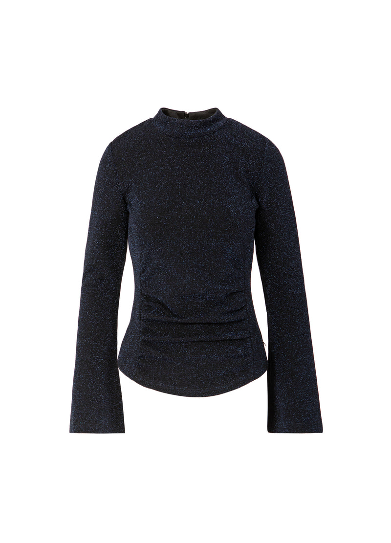 Coster Copenhagen LUREX BLOUSE MET BREDE MANCHETTEN Shirt/Blouse Eclipse blue - 555