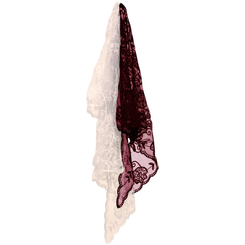 Coster Copenhagen Lace scarves - 2 pack Accessories Creme/Burgundy mix - 999