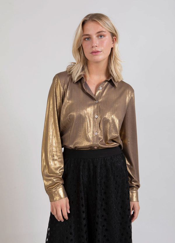 Coster Copenhagen  METALLIC SHIRT Shirt/Blouse Metallic gold - 786