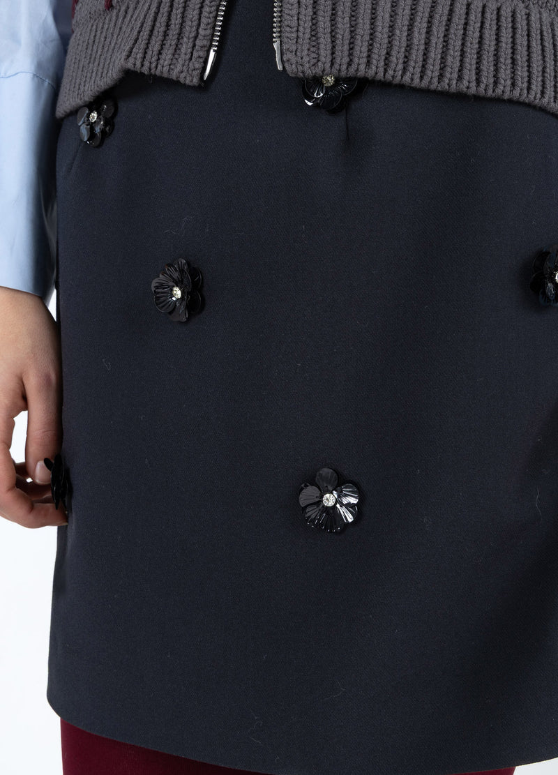 Coster Copenhagen MINIROK MET BLOEMEN Skirt Black - 100