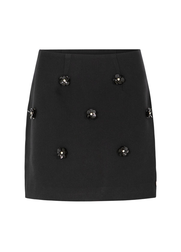 Coster Copenhagen MINIROK MET BLOEMEN Skirt Black - 100