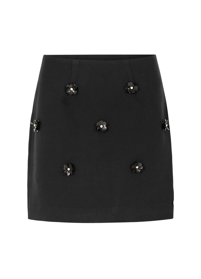 Coster Copenhagen MINIROK MET BLOEMEN Skirt Black - 100