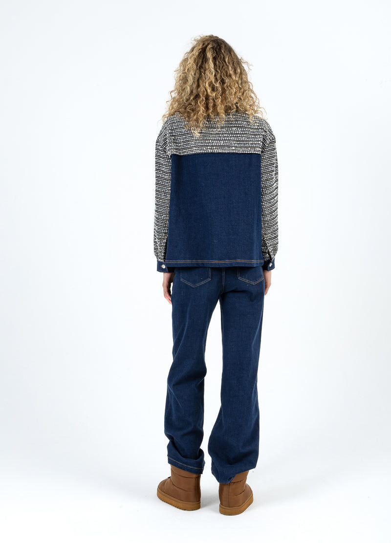Coster Copenhagen MIX JACQUARD JAS Outerwear Denim/ jaquard mix - 577