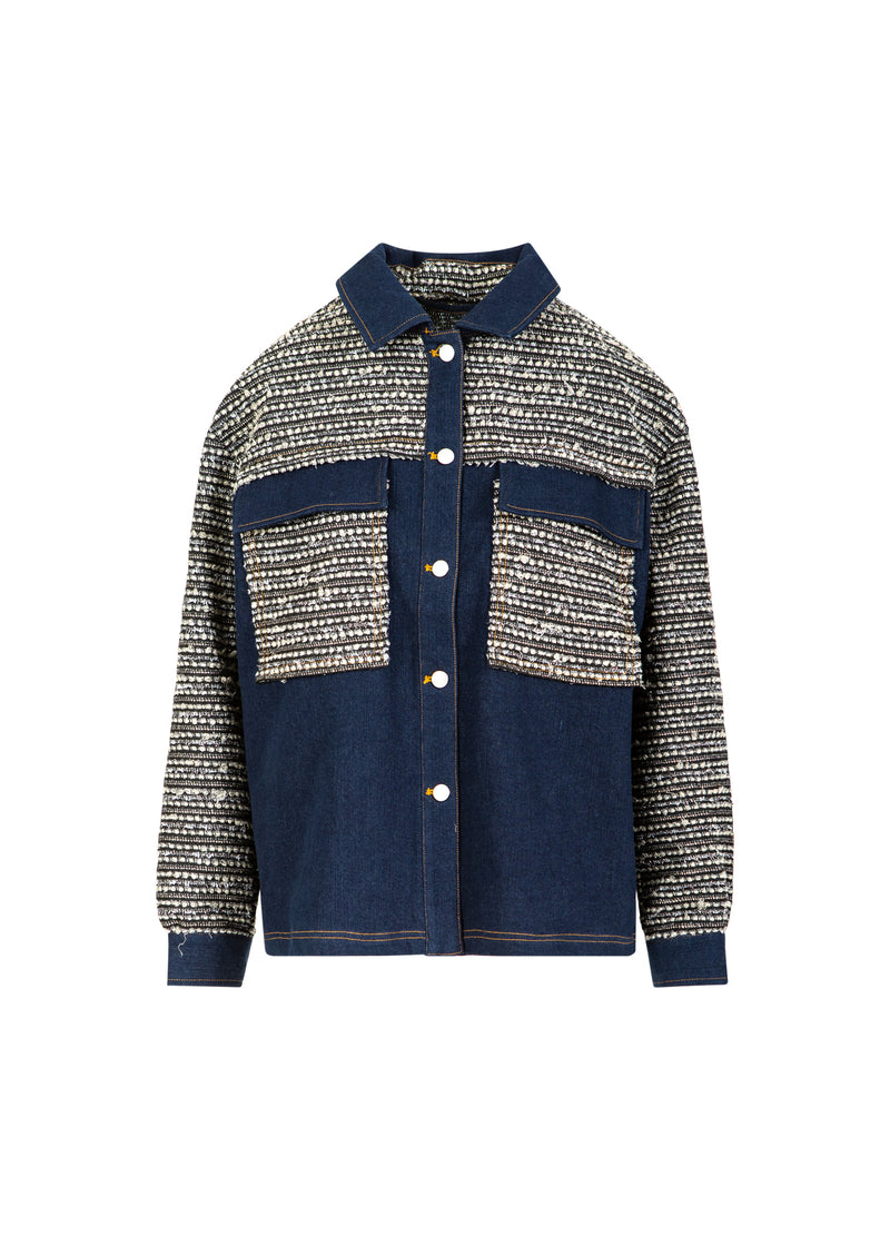 Coster Copenhagen MIX JACQUARD JAS Outerwear Denim/ jaquard mix - 577