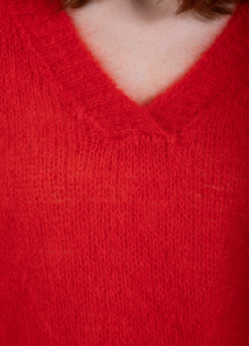 Coster Copenhagen MOHAIR V-NECK Knitwear Red - 613