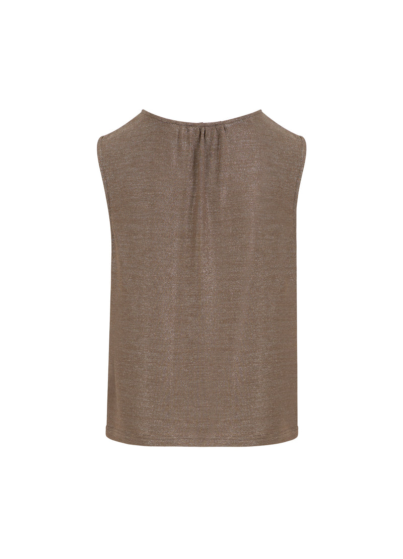 Coster Copenhagen MOUWLOZE LUREX TOP Shirt/Blouse Taupe sand - 393