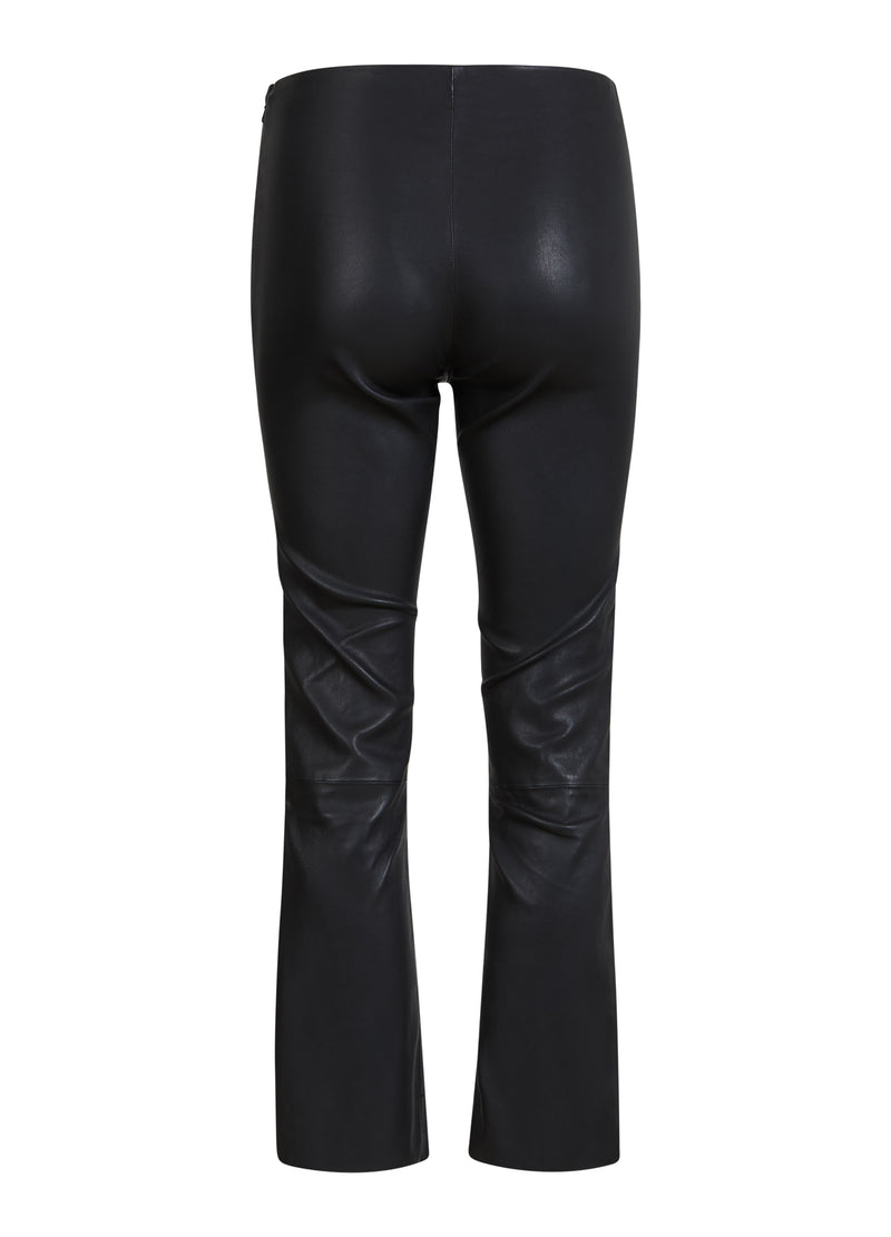 CROPPED LEDEREN LEGGING - Night Brown