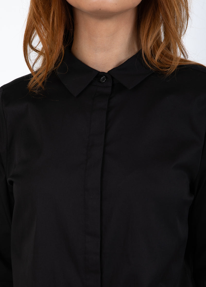 Coster Copenhagen NAUWSLUITEND KLASSIEK OVERHEMD Shirt/Blouse Black - 100