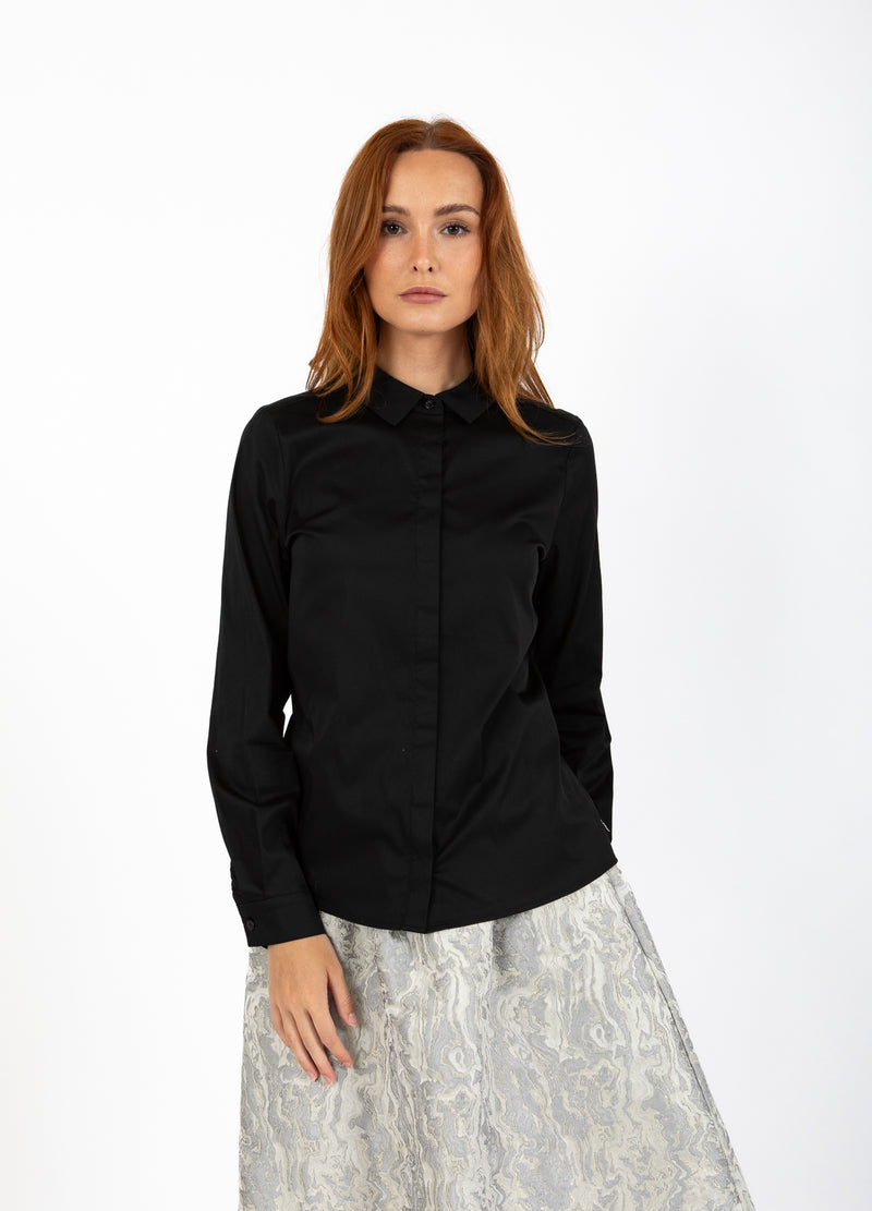 Coster Copenhagen NAUWSLUITEND KLASSIEK OVERHEMD Shirt/Blouse Black - 100