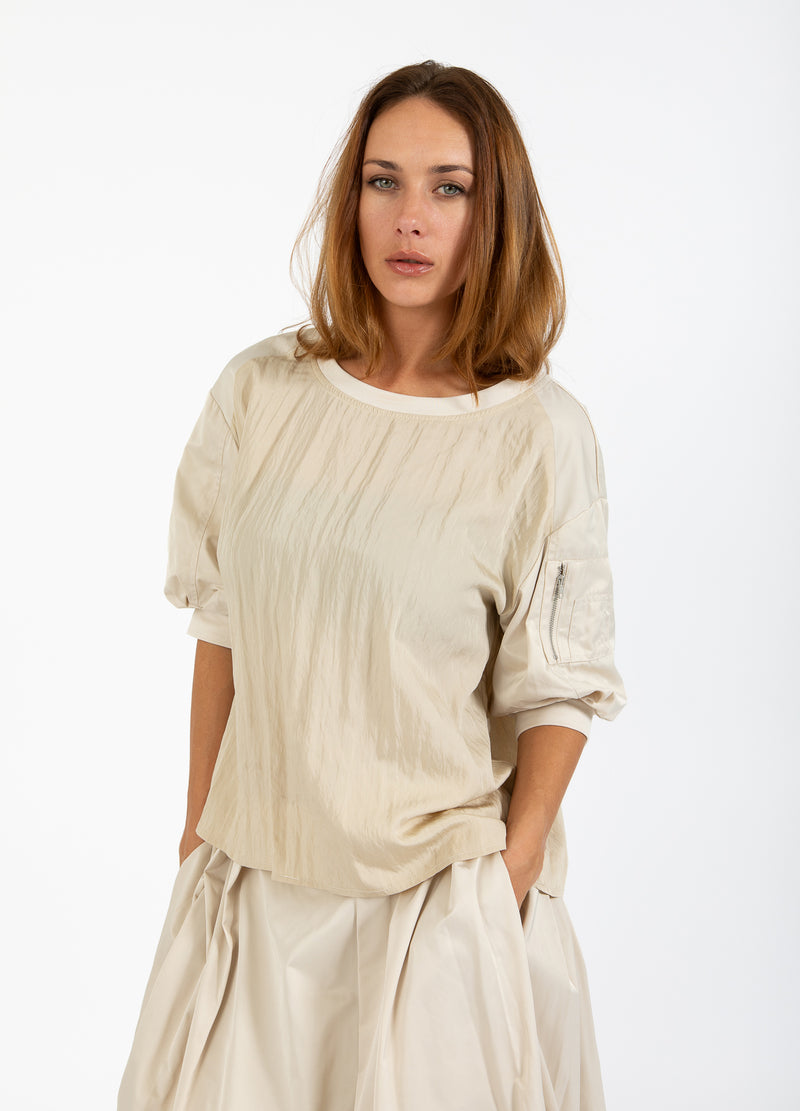 Coster Copenhagen NYLON TOP MET BOMBERMOUWEN Shirt/Blouse Desert sand - 329