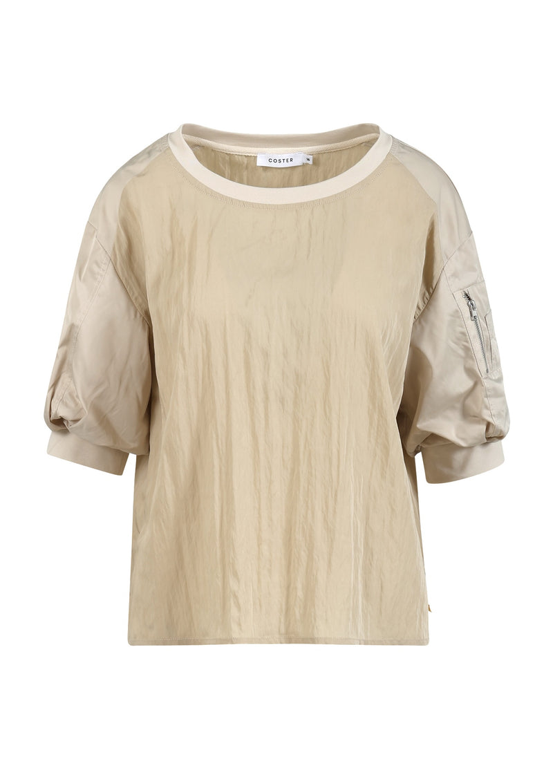 Coster Copenhagen NYLON TOP MET BOMBERMOUWEN Shirt/Blouse Desert sand - 329