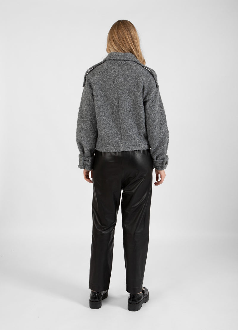 Coster Copenhagen ONTSPANNEN LEREN BROEK - SILLE PASVORM Pants Black - 100