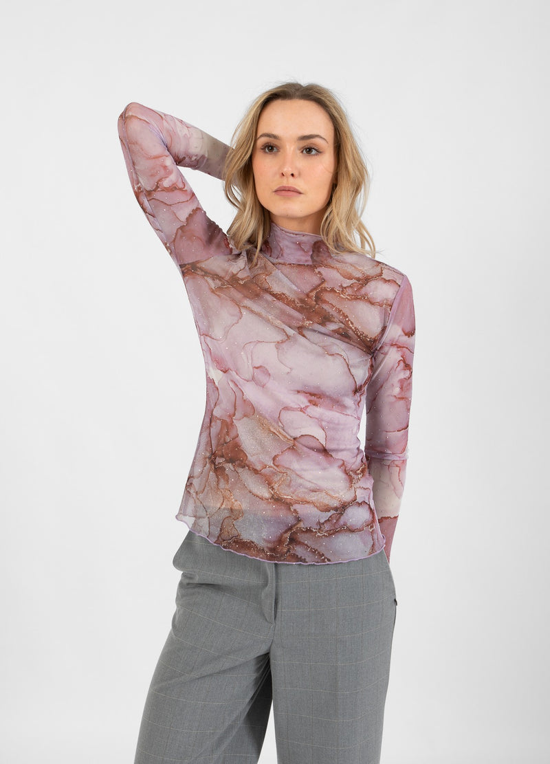 Coster Copenhagen OVERHEMD MET GAAS Shirt/Blouse Rose dye mesh - 991