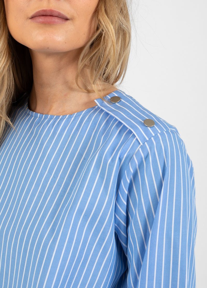 Coster Copenhagen OVERHEMD MET STREPEN Shirt/Blouse Light blue/white stripe - 972