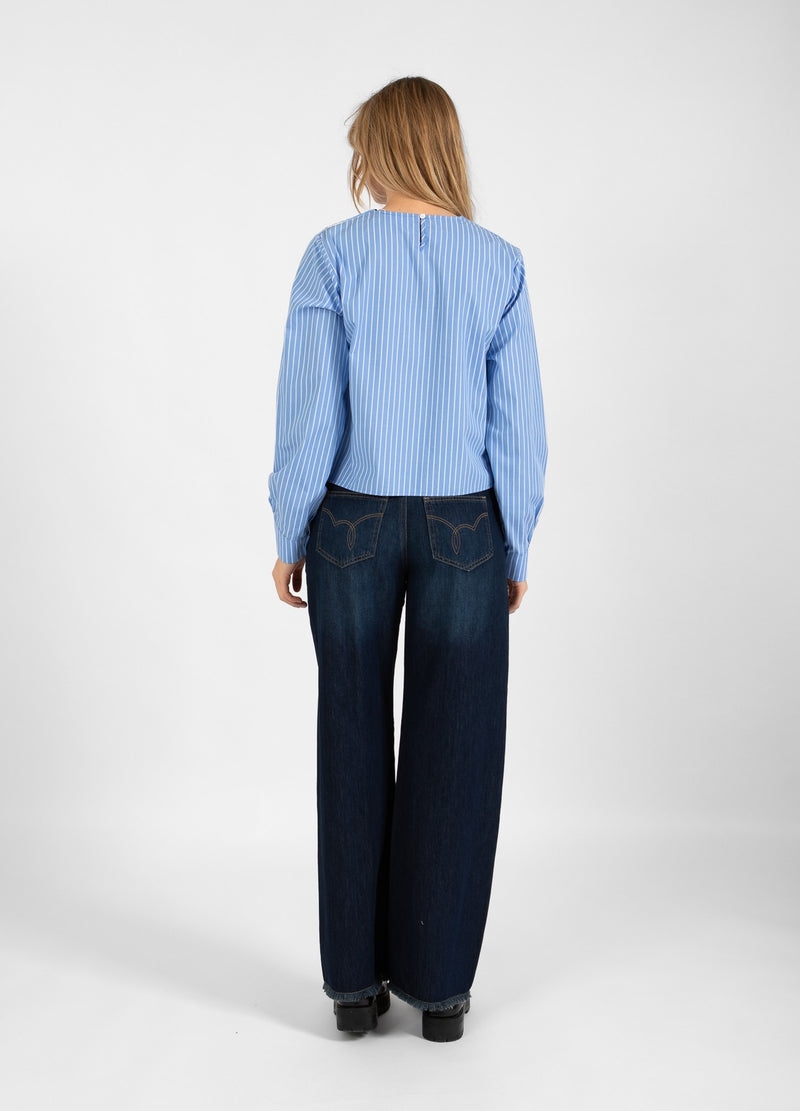 Coster Copenhagen OVERHEMD MET STREPEN Shirt/Blouse Light blue/white stripe - 972