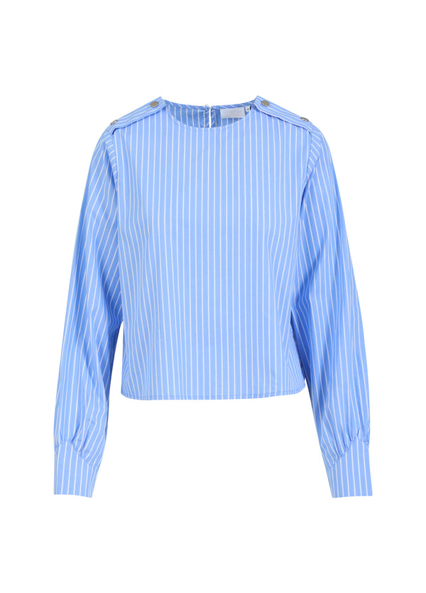 Coster Copenhagen OVERHEMD MET STREPEN Shirt/Blouse Light blue/white stripe - 972