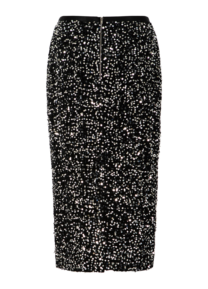 Coster Copenhagen PAILLETTENROK Skirt Black/ silver - 184