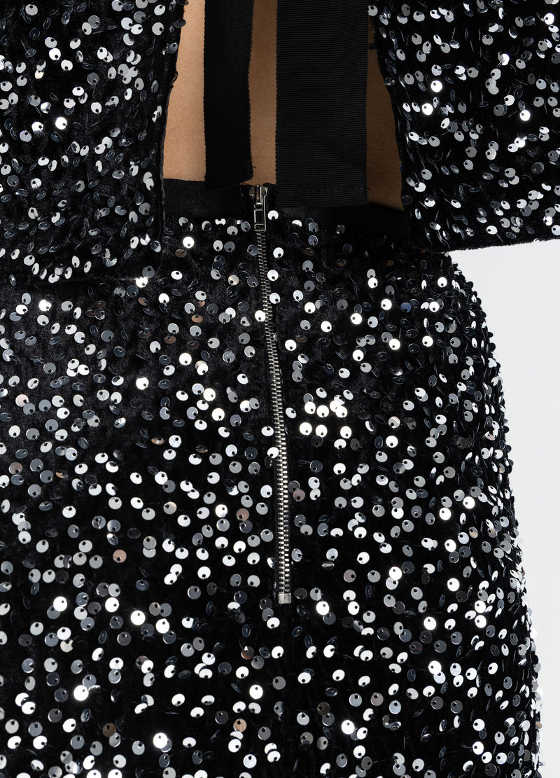 Coster Copenhagen PAILLETTENROK Skirt Black/ silver - 184