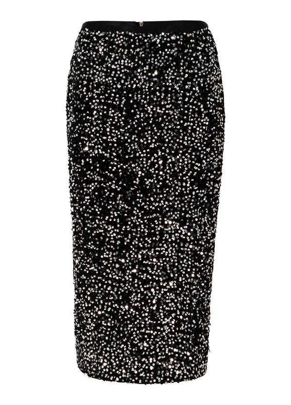 Coster Copenhagen PAILLETTENROK Skirt Black/ silver - 184