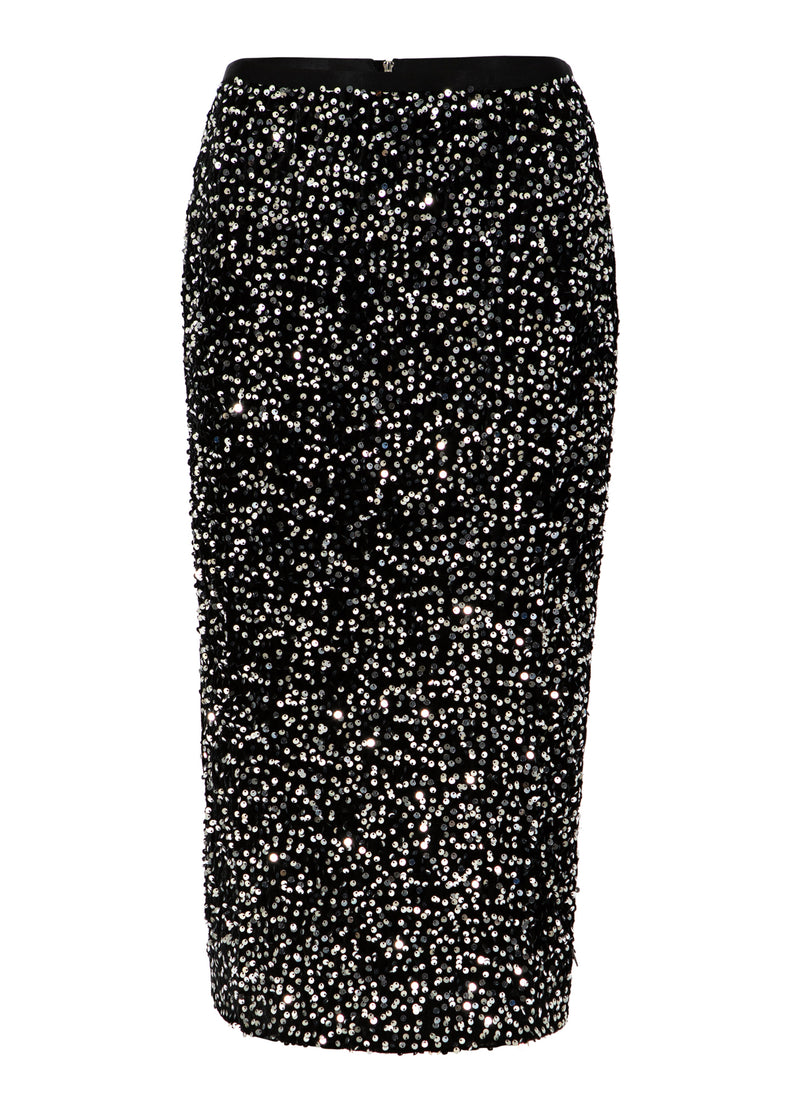 Coster Copenhagen PAILLETTENROK Skirt Black/ silver - 184