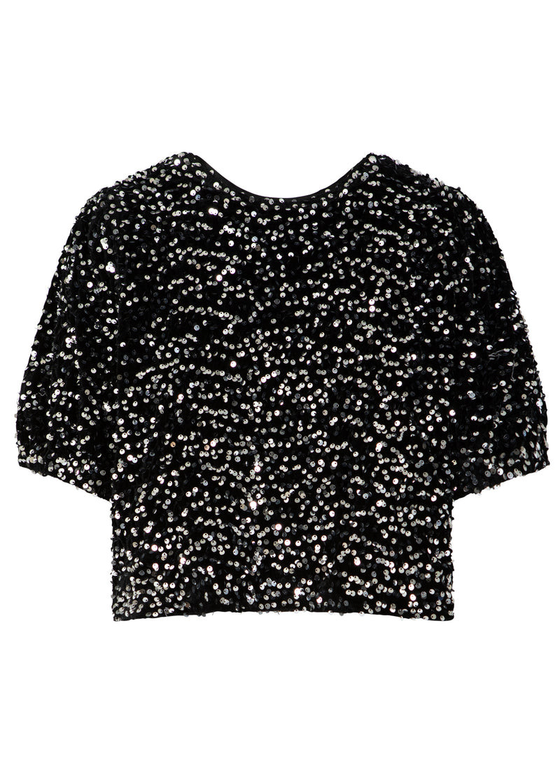 Coster Copenhagen PAILLETTEN JAS MET STRIKKEN Blazer Black/ silver - 184