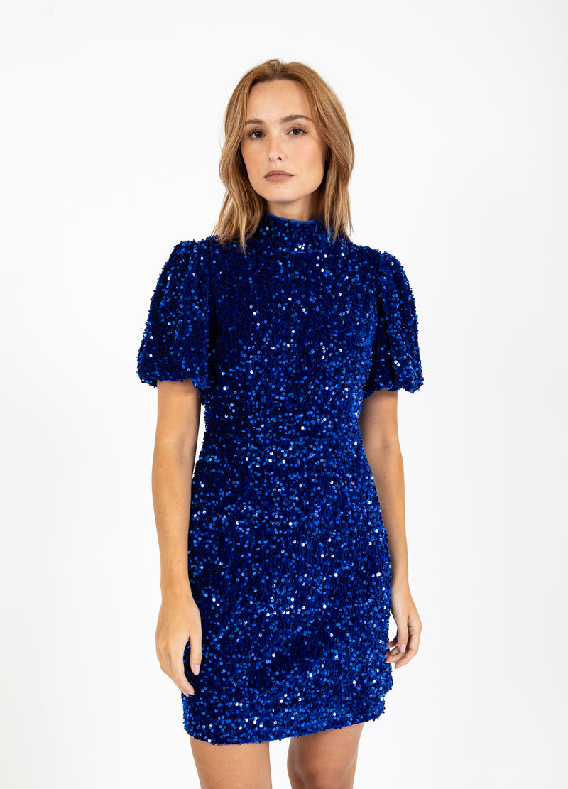 Coster Copenhagen PAILLETTEN JURK Dress Rich blue - 583